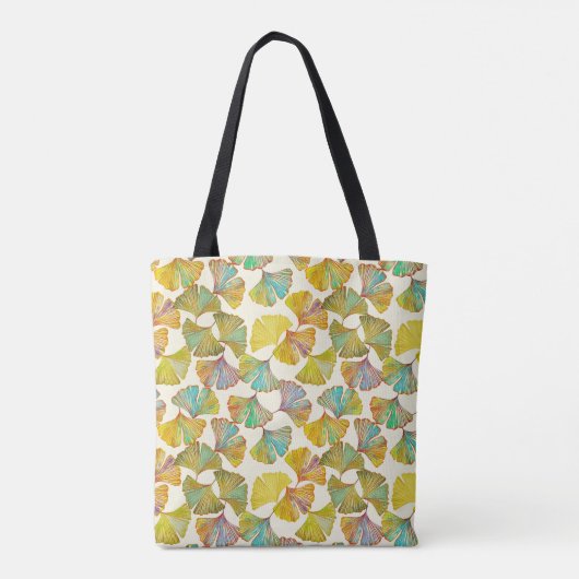 Gingko Leaves: Bloemen Abstracte kunst Tote Bag (Achterkant)