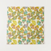 Gingko Leaves: Bloemen Abstracte kunst Wandkleed (Voorkant (horizontaal))