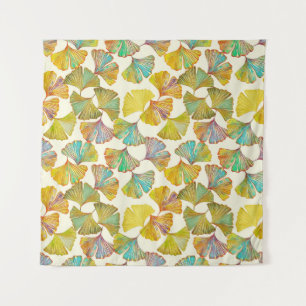 Gingko Leaves: Bloemen Abstracte kunst Wandkleed