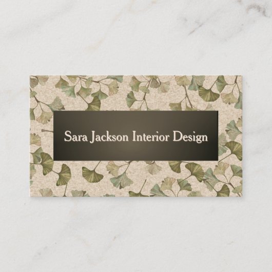 Gingko Leaves on Textured Background Designer's Visitekaartje (Voorkant)