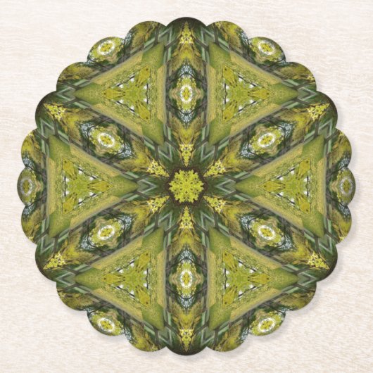 Gingko Mandala Kartonnen Onderzetters (Voorkant)