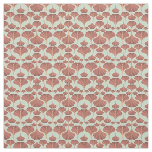 Gingko Mint Floral Pattern Stof (Swatch)