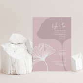 Gingko Silhouette Invitation Modern Pink Wedding Kaart