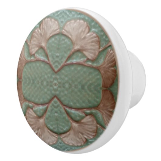 Gingko verlaat Lade Trek Keramische Knop (Rechts)