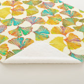 Gingko verlaat op de vloer naadloos. Watercolo Sherpa Deken (3/4)