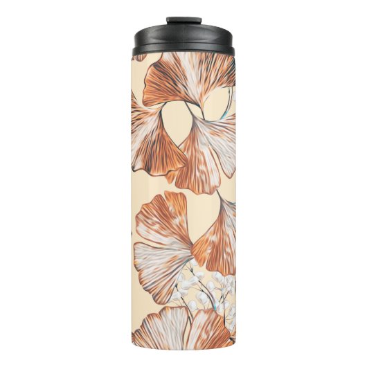 Gingko with fruits seamless pattern. Watercolor fl Thermosbeker (Voorkant)