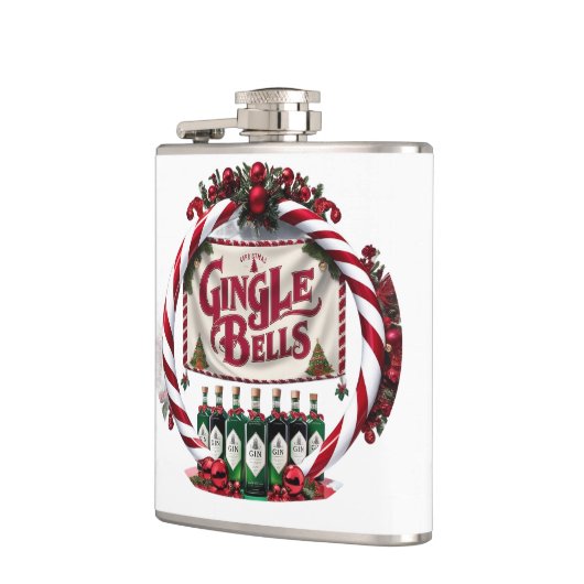 Gingle Bells Christmas Gin Display Heupfles (Links)