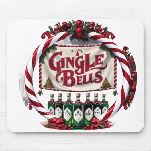 Gingle Bells Christmas Gin Display Muismat (Voorkant)