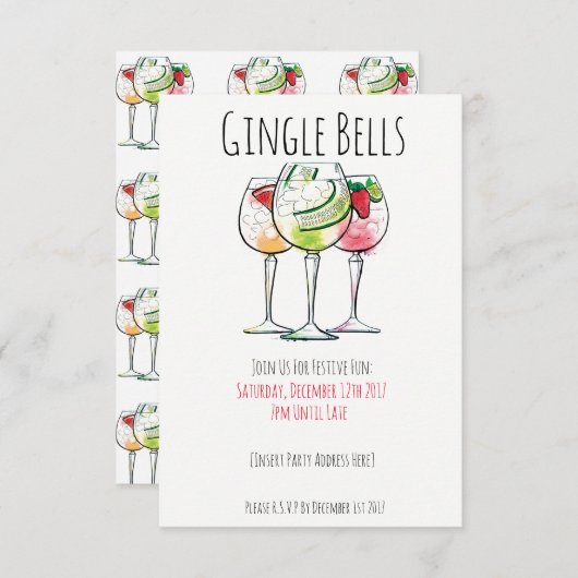 GINgle Bells | Eerste kerstfeestdagen Kaart (Voorkant / Achterkant)