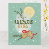GINgle Bells Folded Holiday Greeting Kaart (Gele Bloem)