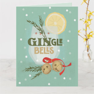 GINgle Bells Folded Holiday Greeting Kaart