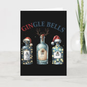 Gingle Bells Funny Gin Gin Bells Christmas Tree Me Kaart (Voorkant)