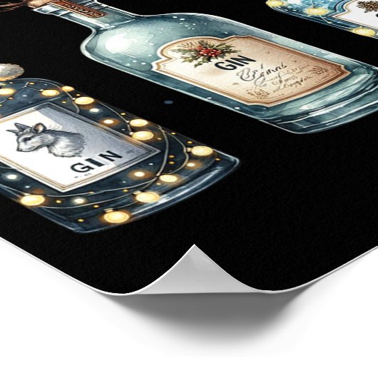 Gingle Bells Funny Gin Gin Bells Christmas Tree Me Poster (Hoek)