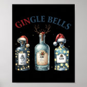 Gingle Bells Funny Gin Gin Bells Christmas Tree Me Poster (Voorkant)