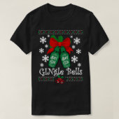 GINgle Bells Ugly Kerstmis Mistletoe Xmas T-shirt (Design voorkant)
