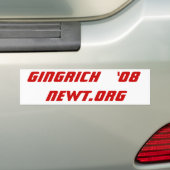 Gingrich '08 Newt.Org Bumpersticker (Op auto)