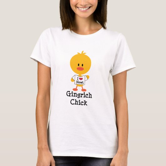 Gingrich Chick T shirt I Heart Newt (Voorkant)
