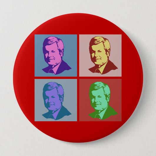 Gingrich Pop Art Ronde Button 4,0 Cm (Voorkant)