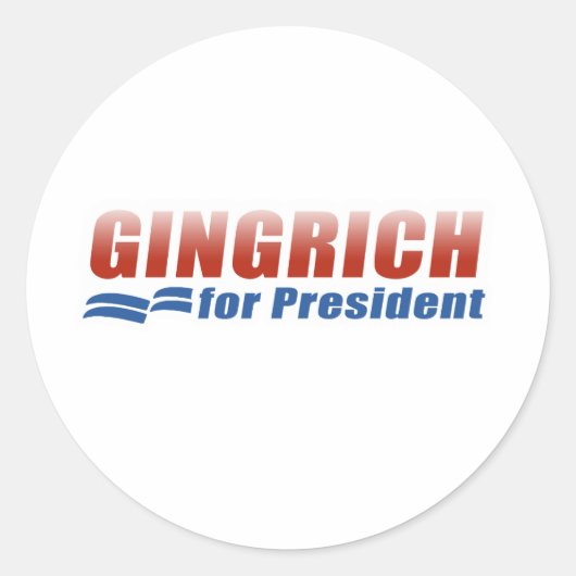 Gingrich voor President (2) Ronde Sticker (Voorkant)