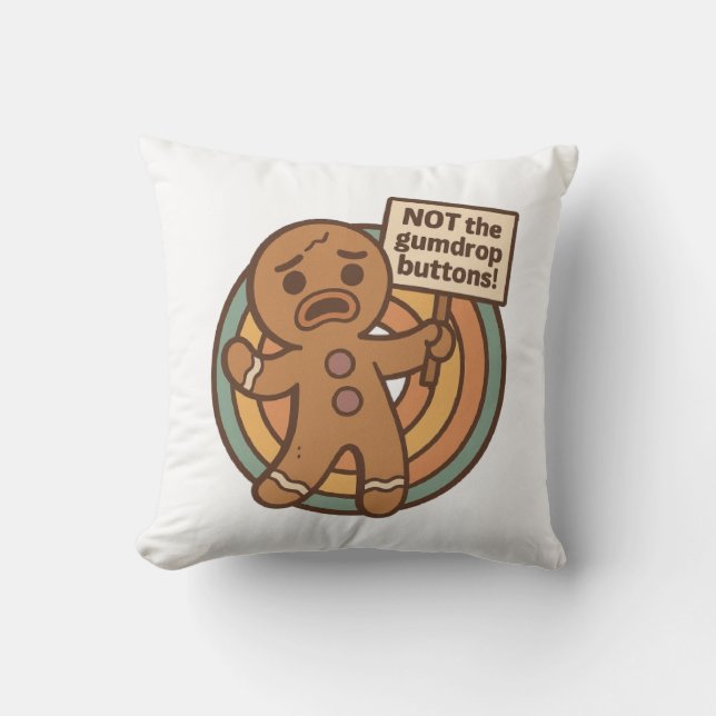 Gingy Gingerbread Kerst Kussen (Voorkant)
