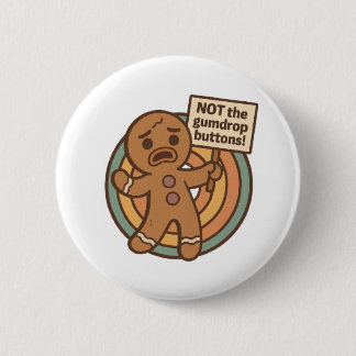 Gingy Kerst Knop Speld Ronde Button 5,7 Cm