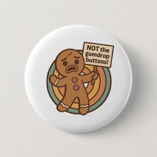 Gingy Kerst Knop Speld Ronde Button 5,7 Cm (Voorkant)