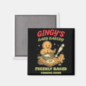 Gingy's Baby Bakery Freshly Baked Coming Soon Chri Magneet (Voorkant / Achterkant)