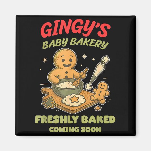 Gingy's Baby Bakery Freshly Baked Coming Soon Chri Magneet (Voorkant)