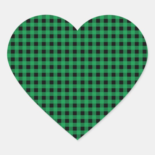 Ginham groen en zwart hart sticker (Voorkant)