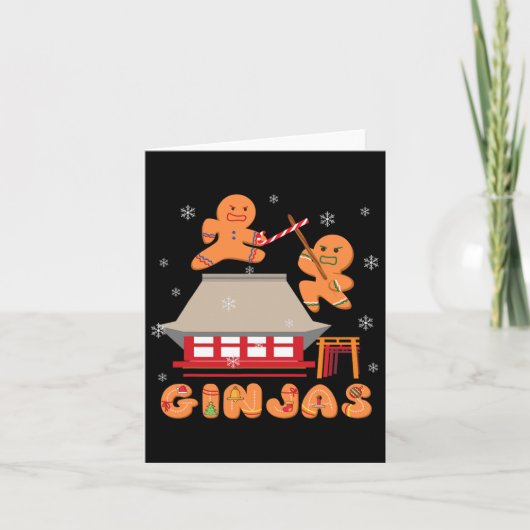 Ginja Ninja Ginjas Gingerbrood Ninjas Kerstmis Gi Kaart (Voorkant)