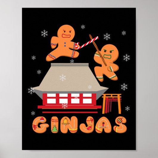 Ginja Ninja Ginjas Gingerbrood Ninjas Kerstmis Gi Poster (Voorkant)