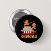 Ginja Ninja Ginjas Gingerbrood Ninjas Kerstmis Gi Ronde Button 5,7 Cm (Voorkant /achterkant)