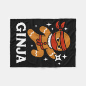 Ginjas Gingerbread Ninja Funny Christmas Cookie Bo Fleece Deken (Voorkant (Horizontaal))