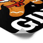 Ginjas Gingerbread Ninja Funny Christmas Cookie Bo Poster (Hoek)