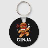 Ginjas Gingerbread Ninja Funny Christmas Cookie Bo Sleutelhanger (Voorkant)