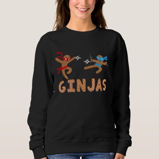 Ginjas Gingerbread Ninjas Funny Christmas Cookie P Trui (Voorkant)