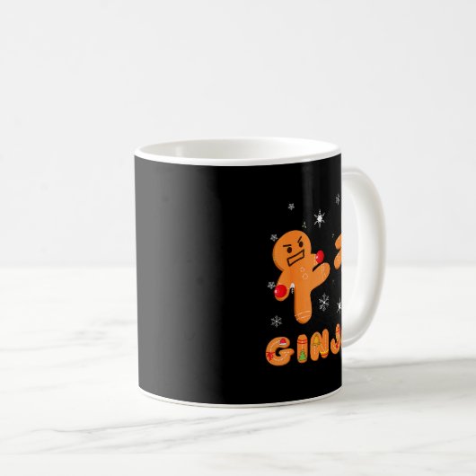 Ginjas Gingerbread Ninjas Funny Ugly Christmas  Koffiemok (Voorkant rechts)