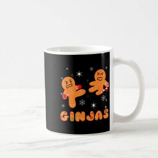 Ginjas Gingerbread Ninjas Funny Ugly Christmas Koffiemok (Rechts)