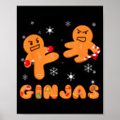 Ginjas Gingerbread Ninjas Funny Ugly Christmas  Poster (Voorkant)