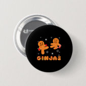 Ginjas Gingerbread Ninjas Funny Ugly Christmas  Ronde Button 5,7 Cm (Voorkant /achterkant)