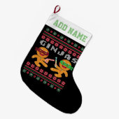 Ginjas Gingerbrood Manusachtig kerstkeuken Grote Kerstsok (Voorkant (Hangend))