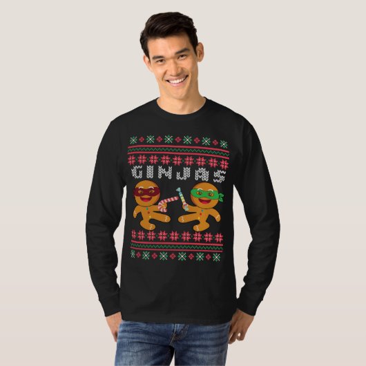 Ginjas Gingerbrood Manusachtig kerstkeuken T-shirt (Voorkant volledig)