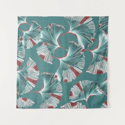 Ginkgo biloba blad, tafelkleed patroon. wandkleed (Voorkant (horizontaal))