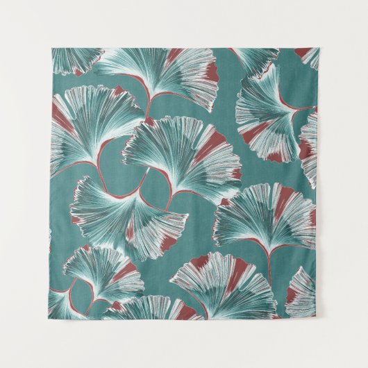 Ginkgo biloba blad, tafelkleed patroon. wandkleed (Voorkant)