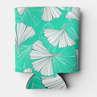 Ginkgo biloba bladeren, met de hand getekend patro blikjeskoeler