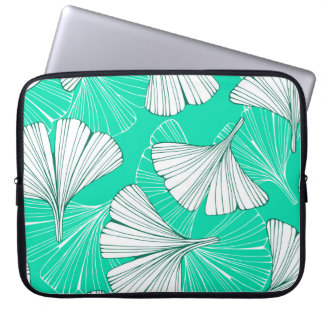 Ginkgo biloba bladeren, met de hand getekend patro laptop sleeve