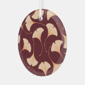 Ginkgo biloba bladeren, naadloos bloemenpatroon. glas ornament (Voorkant links)