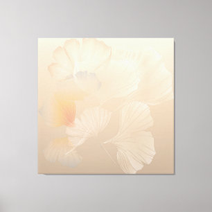 Ginkgo Biloba Botanische Abstracte grafische kunst Canvas Afdruk