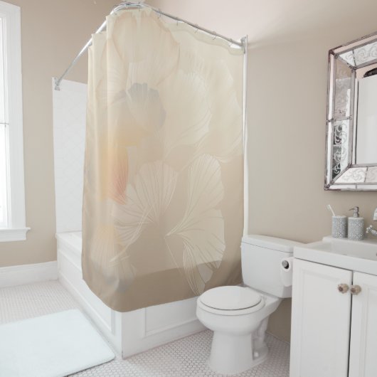 Ginkgo Biloba Botanische Abstracte grafische kunst Douchegordijn (In situ)