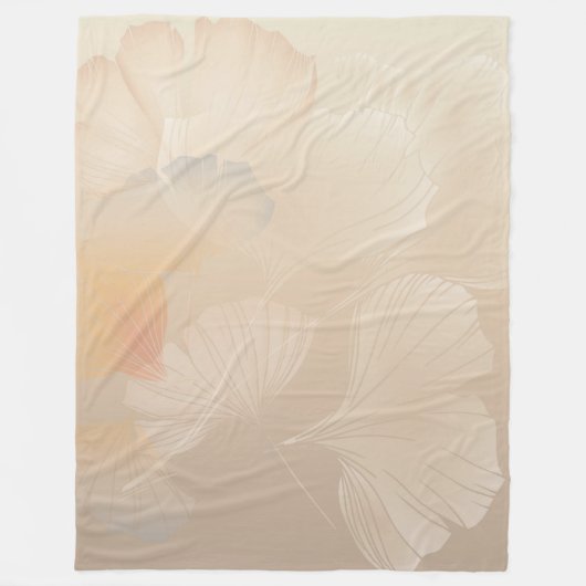 Ginkgo Biloba Botanische Abstracte grafische kunst Fleece Deken (Voorkant)
